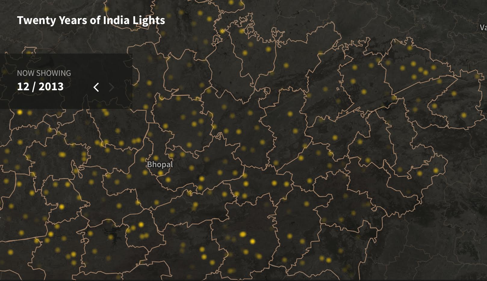 Screengrab from India Lights: Madhya Pradesh, 2013. Source: http://india.nightlights.io/#/state/madhya-pradesh/2013/12