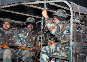 Army personnel during their operation against the militants near the Indian Air Force base in Pathankot. Credit: PTI