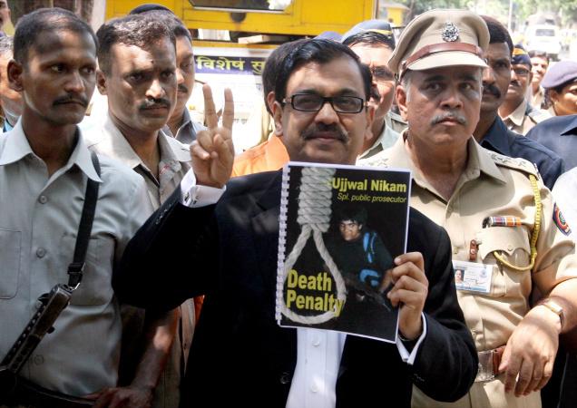 Special Public Prosecutor Ujjwal Nikam after the pronouncement of death sentence to Ajmal Kasan for the 26/11 attacks. Credit: PTI