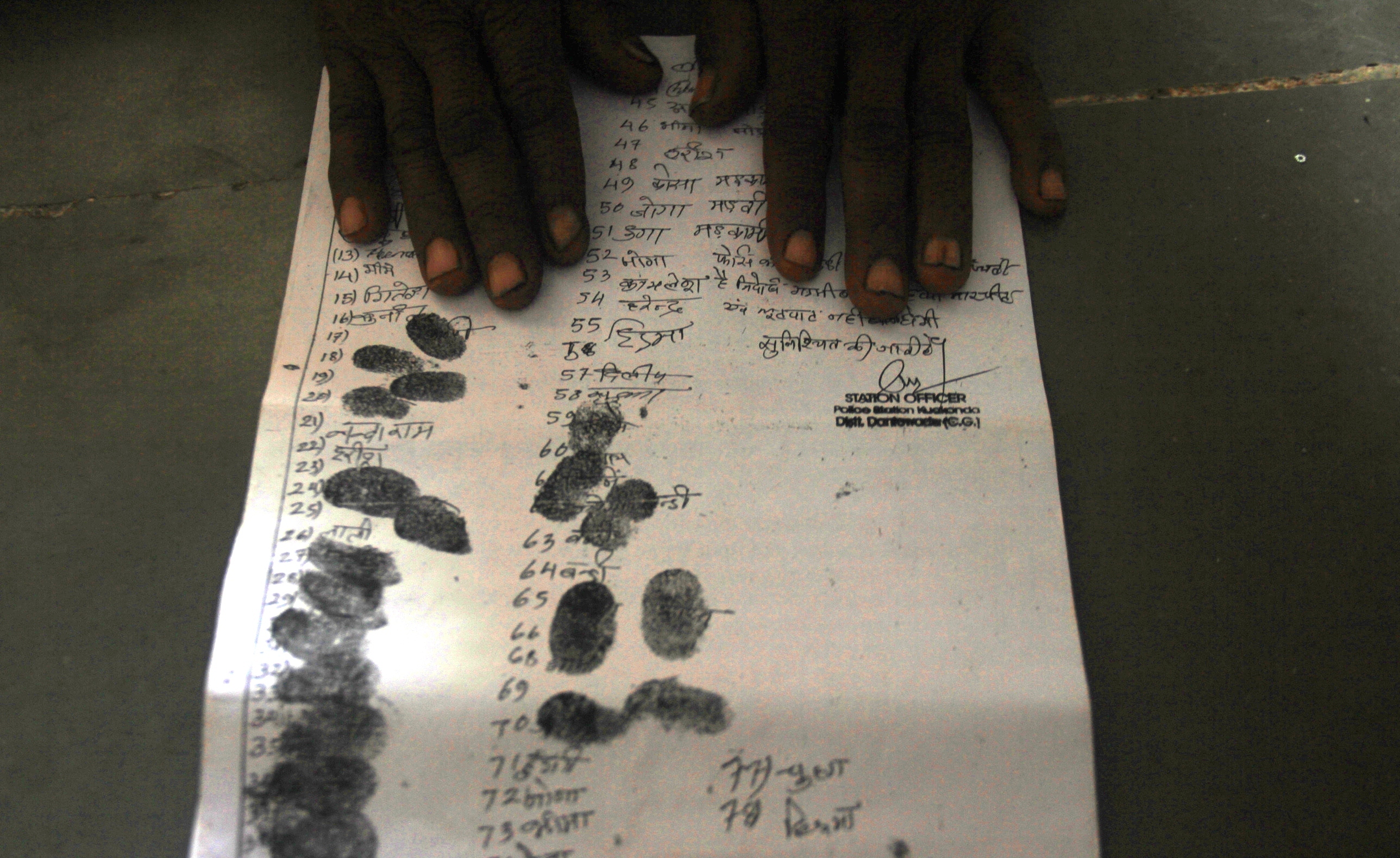 A petition by villagers asking the police to release a member of their village, held in custody since several days. Photo credit: Chitrangada Choudhury