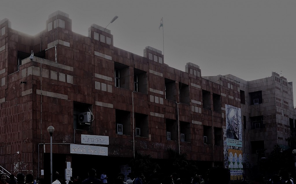 The national flag has always flown high at JNU. Credit: Shome Basu