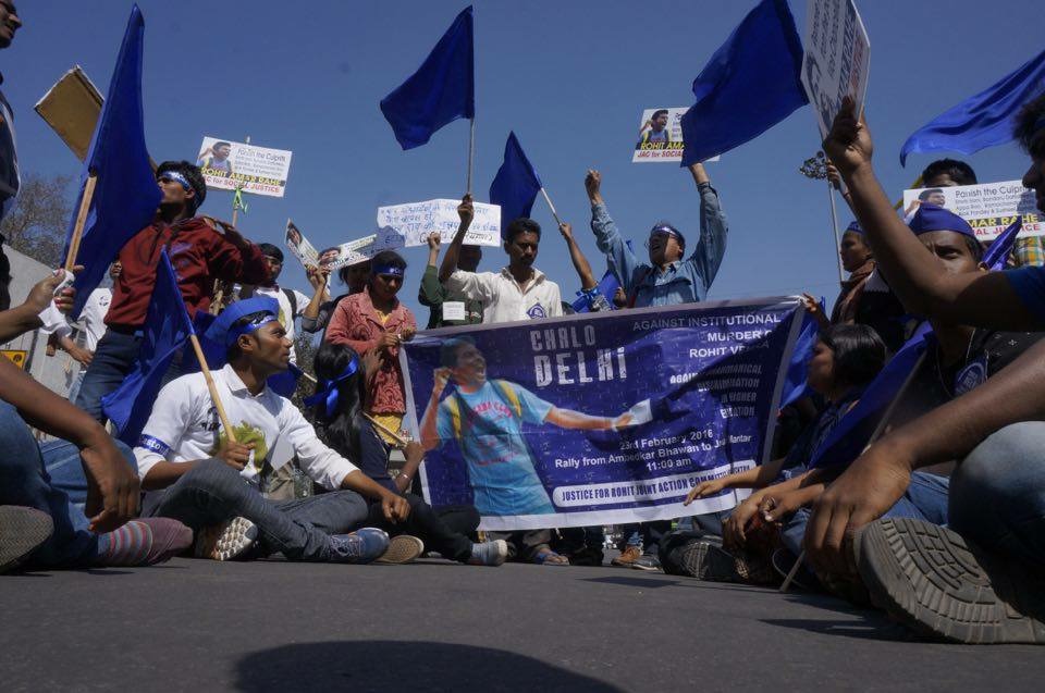 Another image of the march in Delhi in support of justice to Rohith Vemula