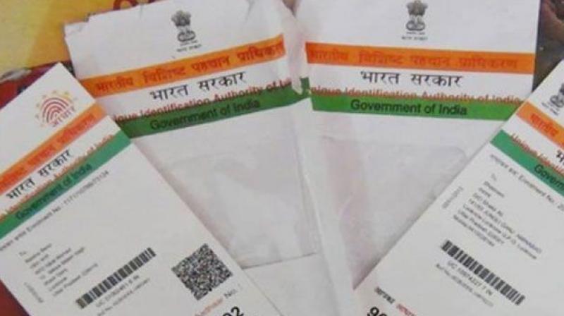 Aadhaar cards. Credit: PTI