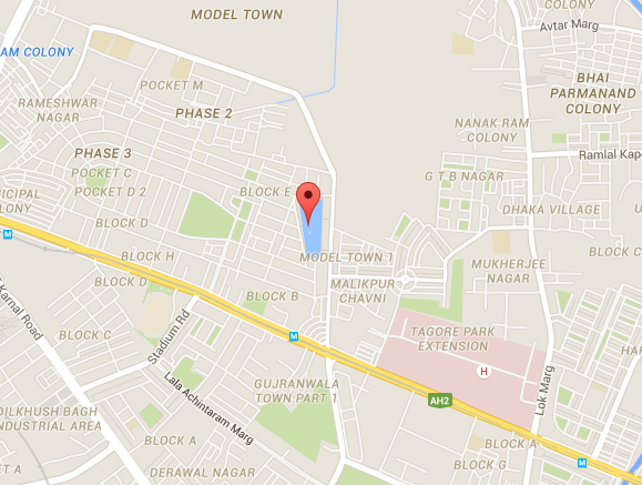 Location of Naini Lake, New Delhi. Credit: Google Maps.