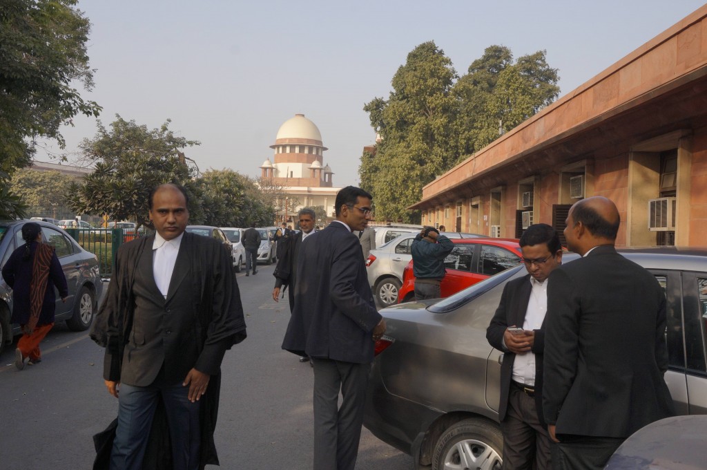 Lawyers at the Supreme Court complex. Credit: Shome Basu
