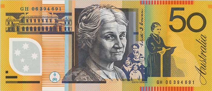 Edith Cowan on the $50 banknote. Courtesy: Reserve Bank of Australia.