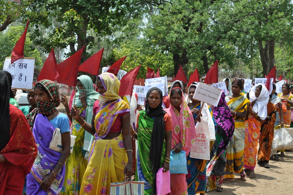 Workers at the rally in Manika. Photo courtesy Jean Dreze