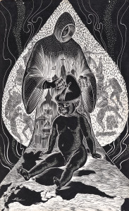 Feudalism and Imperialism, Scratchboard, 20” x 12”, 1960