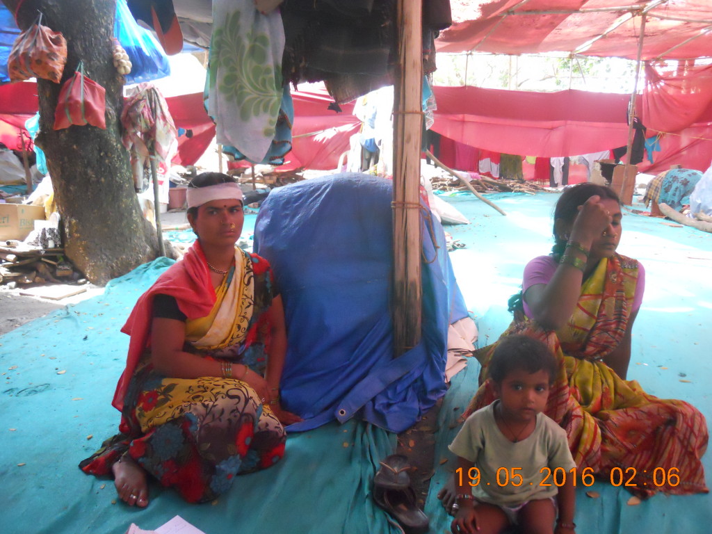 Shobha, a refugee from drought-hit Marathwada who was injured in a train accident.