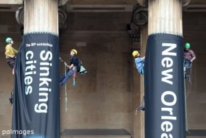 Greenpeace activists at the British Museum. Credit: Twitter