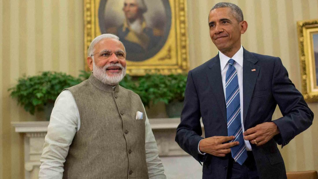 Narendra Modi and Barack Obama at the White House, June 2016. Credit: PTI