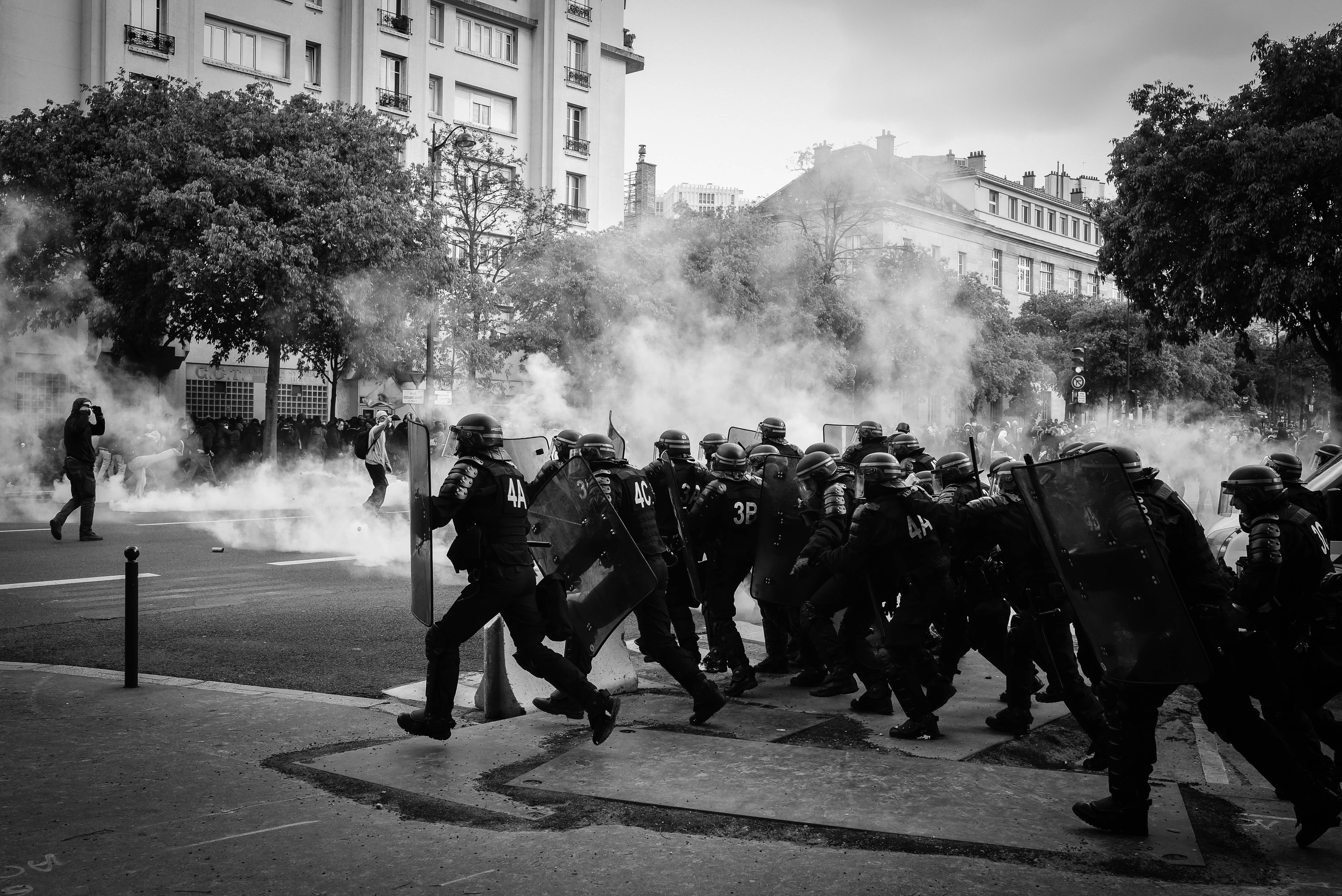 Clashes between the riot police and the cortège de tête. Paris, May 17, 2016. Credit: Laurent Gayer