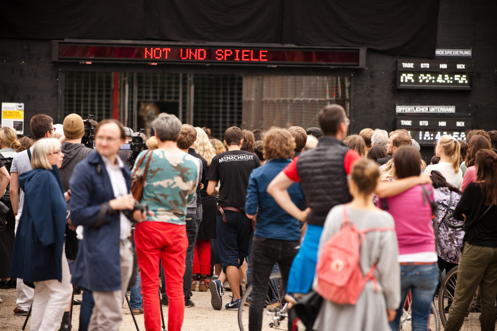 The organisers have consistently put out provocative performative pieces blending art, advocacy and political action to draw attention to the refugees.