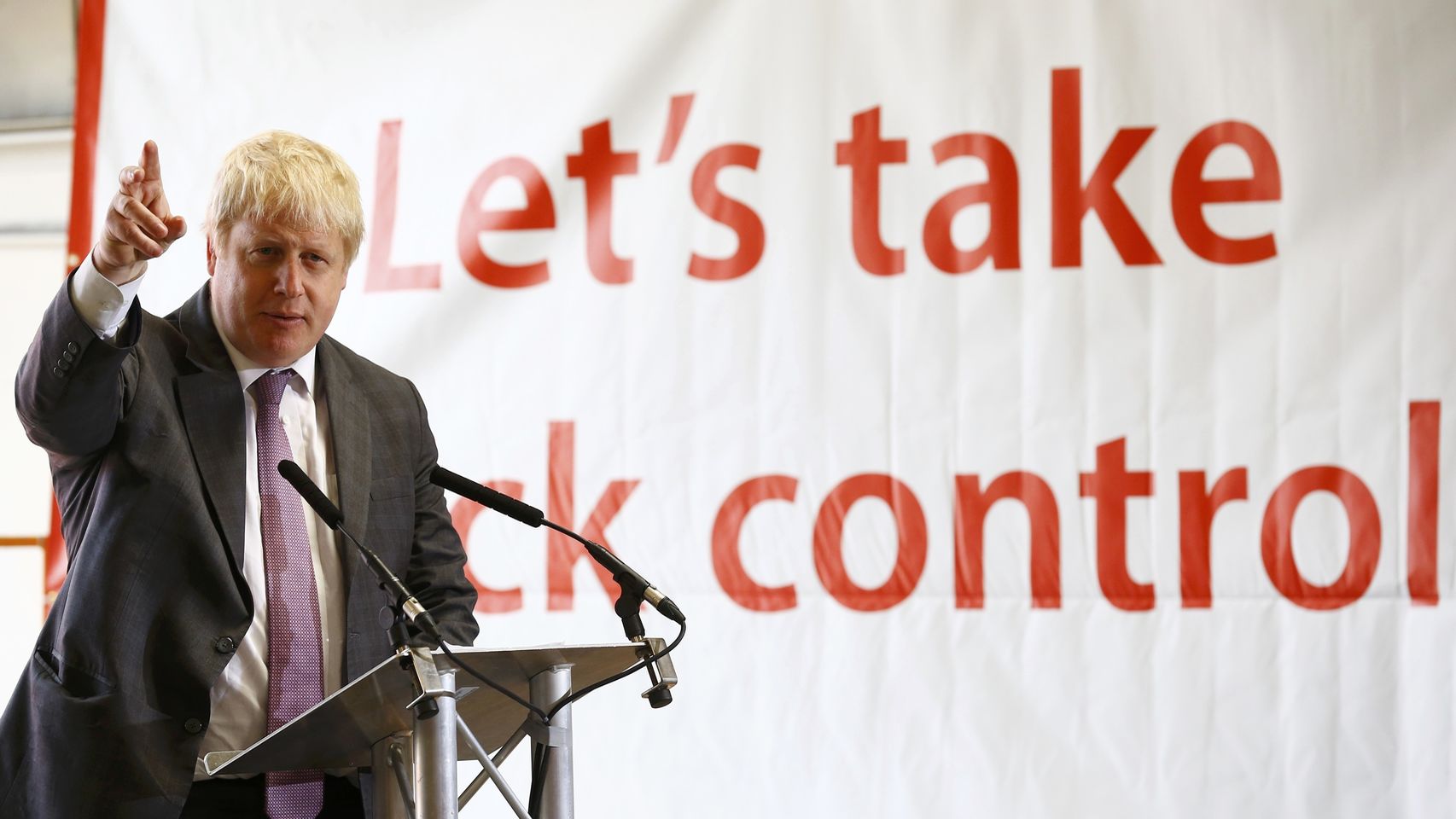 Former mayor of London and Vote Leave campaigner Boris Johnson speaks during a visit to Reid Steel on a campaign stop in Christchurch, Britain, May 12, 2016. Credit: Reuters/Darren Staples.