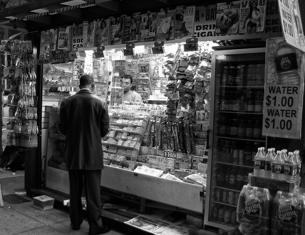 A newspaper vendor in New Work. Credit: .sanden/Flickr CC 2.0