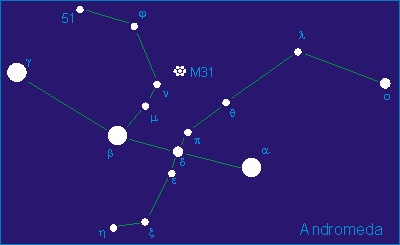 The Andromeda constellation, of which Zeta And is part. Credit: Wikimedia Commons