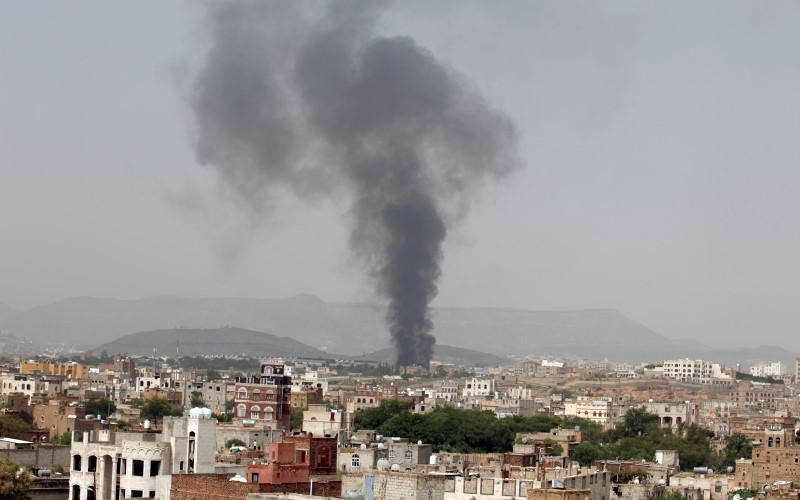 Smoke rises from a snack food factory after a Saudi-led air strike hit it in Sanaa, Yemen, August 9, 2016. Khaled Abdullah, Reuters/Files