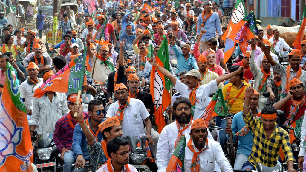 BJP supporters at a rally. Credit: PTI