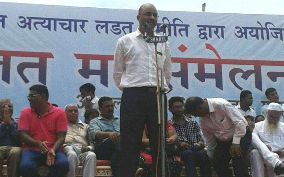 Rahul Sharma attended a Dalit Mahasammelan in Ahmedabad on July 31 to protest against the brutal assault on innocent dalits in Una, Gujarat. Credit: Rahul Sharma/Facebook