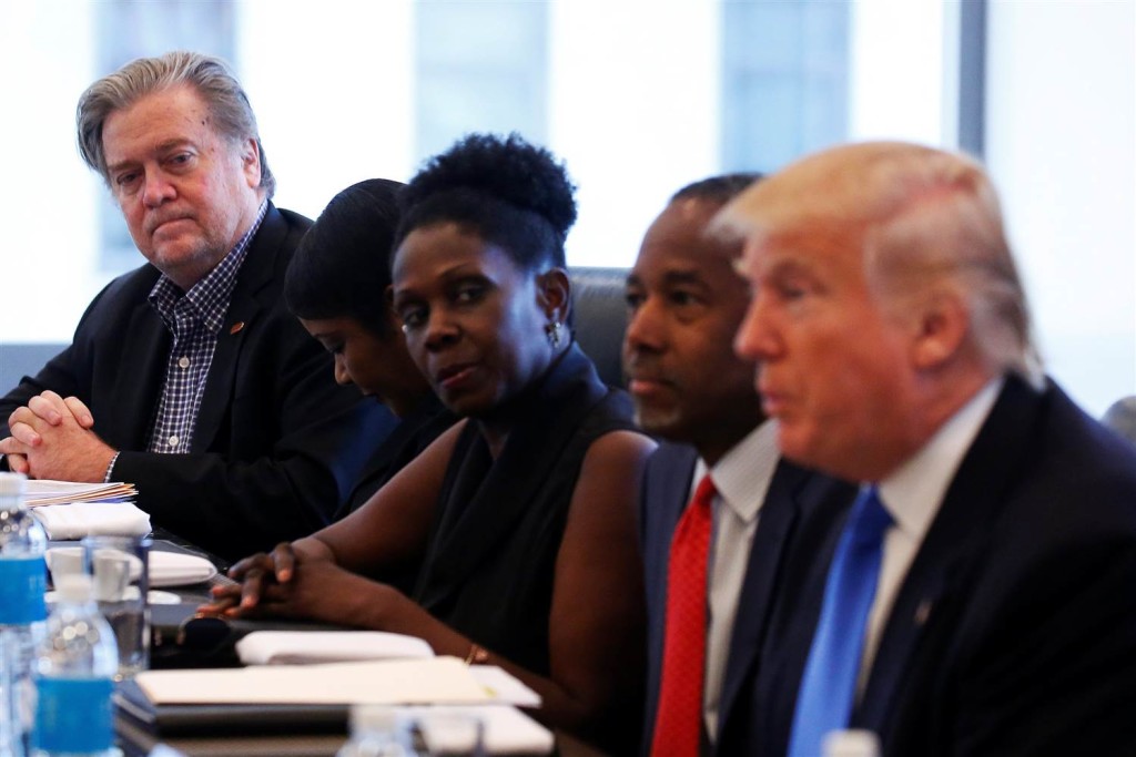 Stephen Bannon is pictured during a round table with the Republican Leadership Initiative at Trump Tower. Credit: Carlo Allegri/Reuters