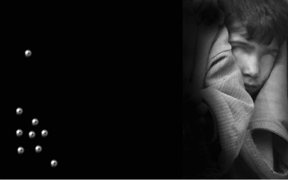 Blinded by 'non-lethal' pellets. Credit: Masood Hussain