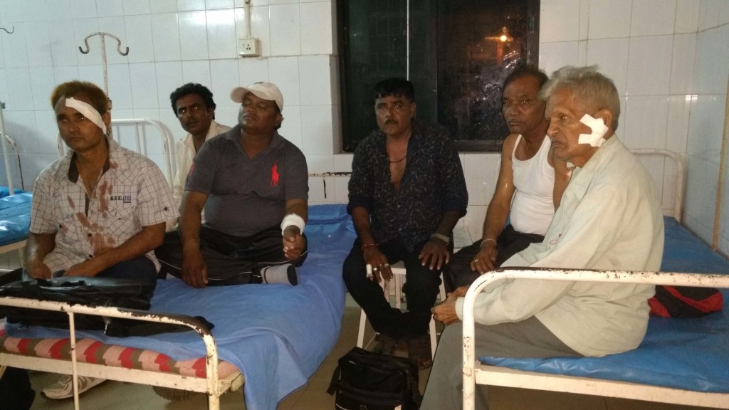 Injured Dalits getting treated in a hospital near Una. Credit: Special Arrangement