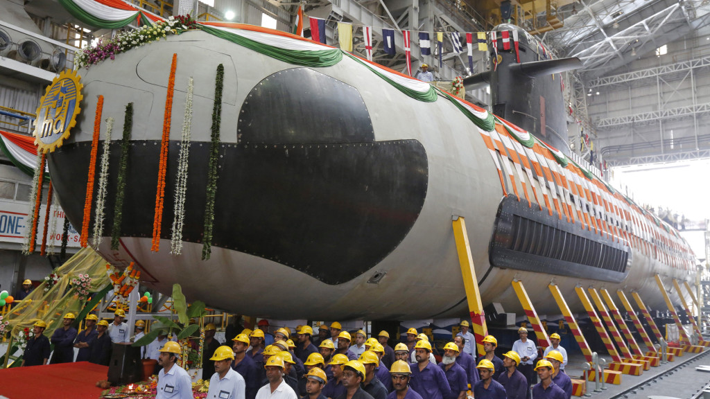 The first Scorpene-class submarine built in India. Credit: Reuters