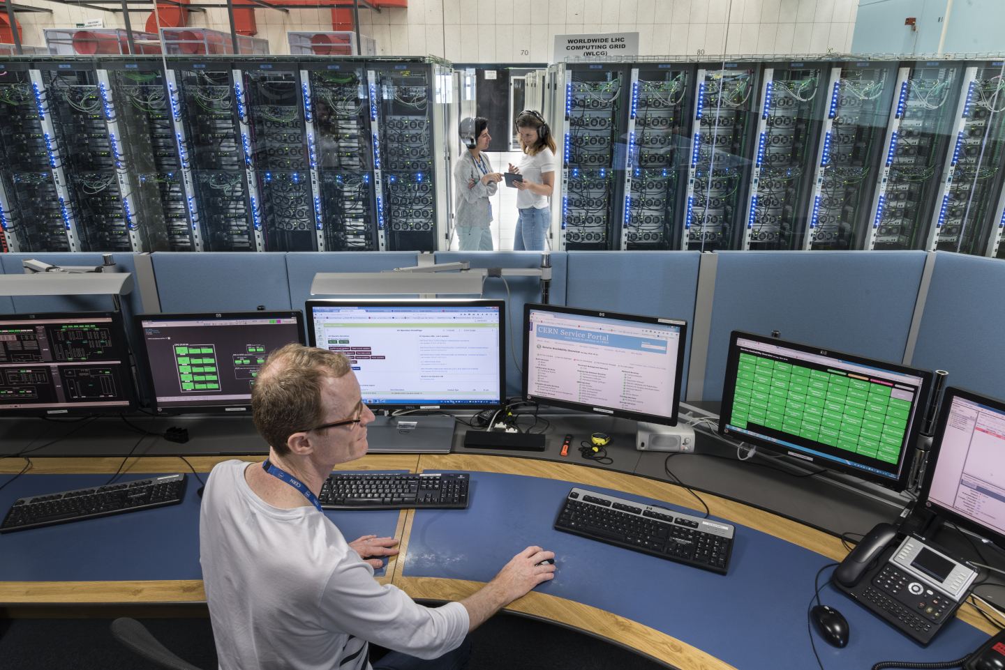 A view of the CERN control centre. Credit: CERN