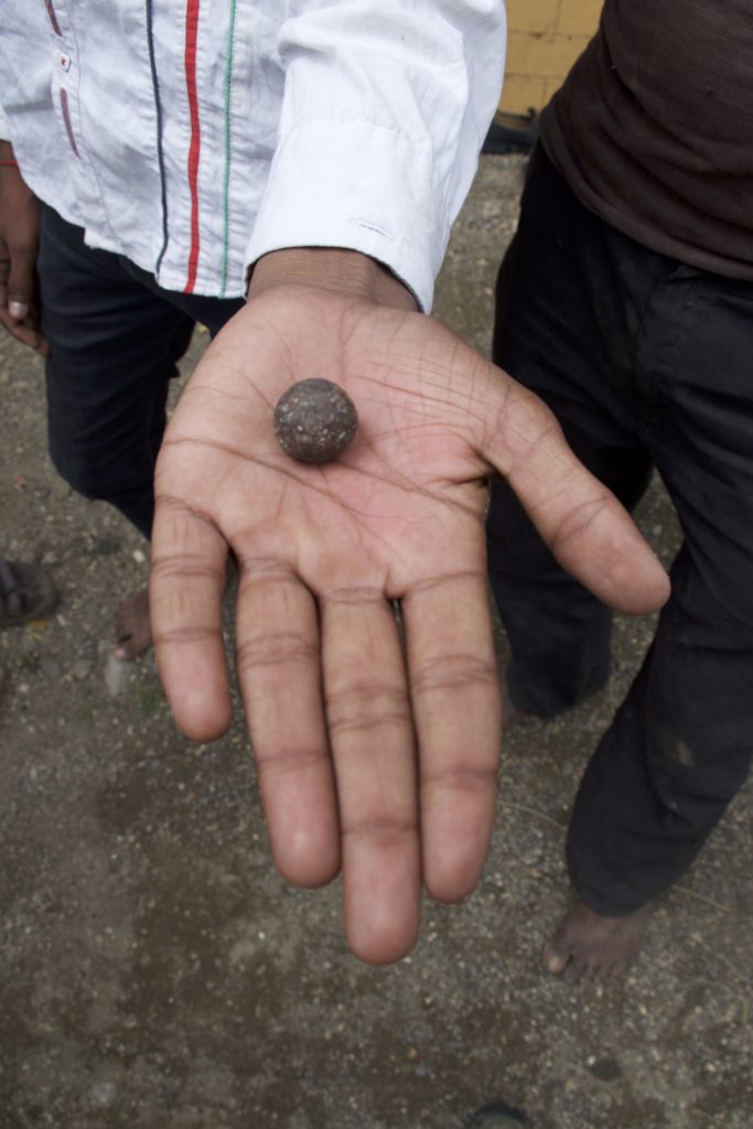 A musket ball (or possibly canister shot) that a teenage boy offered to sell the author. Credit: Aditya Ramanathan