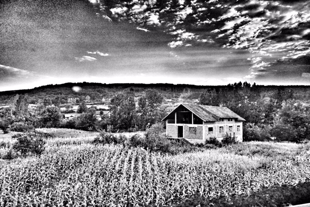 Serb villages along the route which truckers say were dangerous to cross even some years back. Now things are better. Credit: Shome Basu
