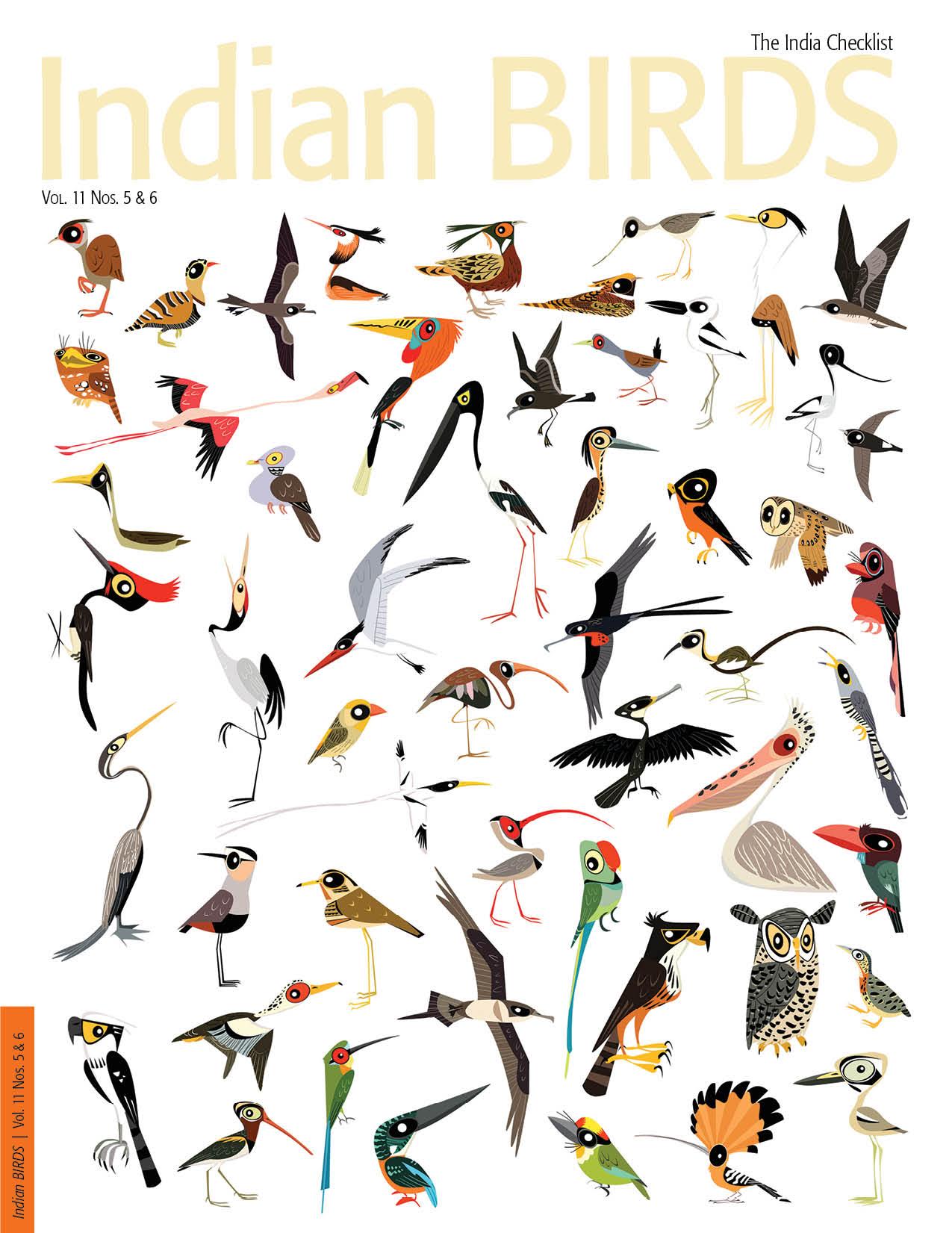 The cover of the journal Indian BIRDS to mark the publication of the checklist. Credit: Special arrangement