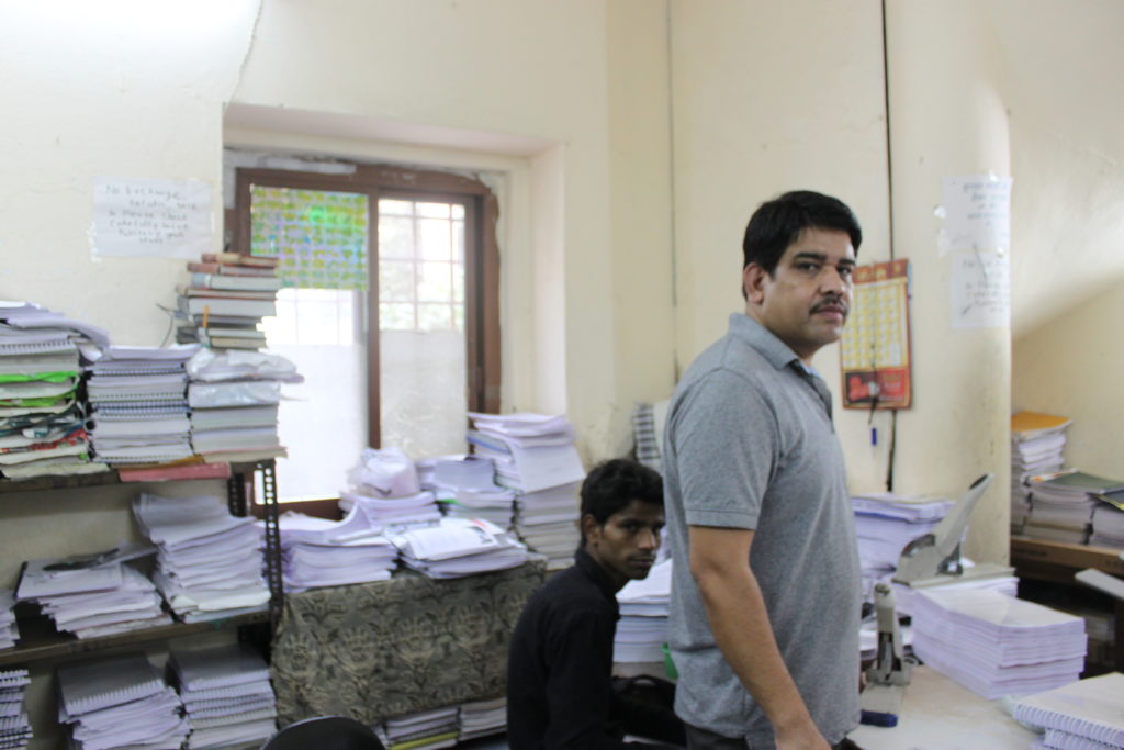 Dharam Pal Singh at Rameshwari Photocopy Services. Credit: Radhika Oberoi