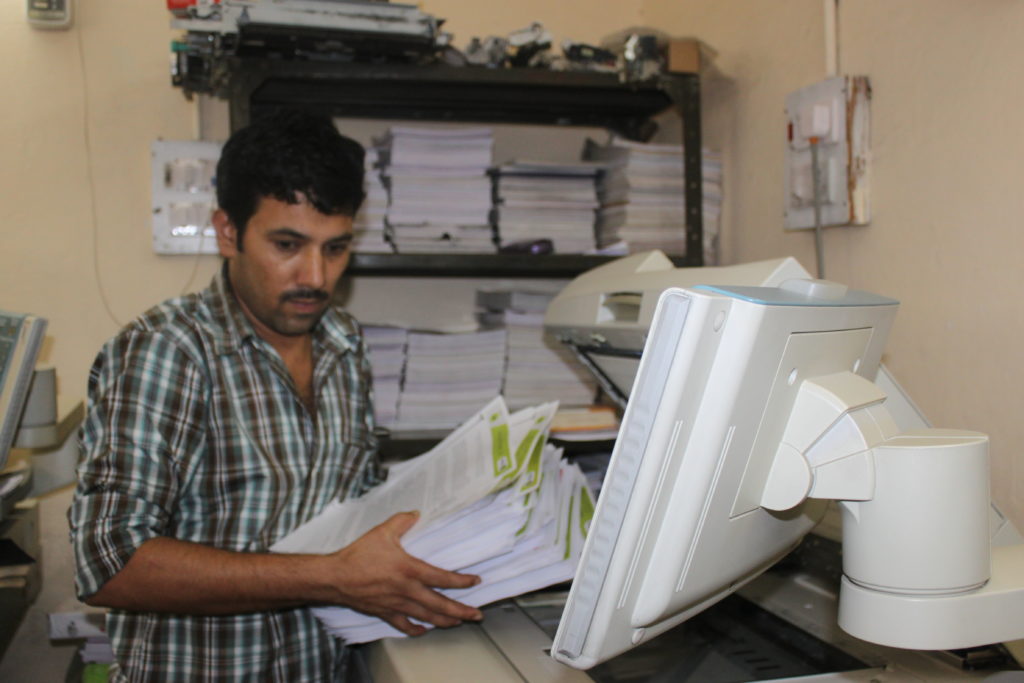 Inside Rameshwari Photocopy Service. Credit: Radhika Oberoi