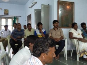 Meeting under the watchful eyes of the police. Credit: Damayantee Dhar
