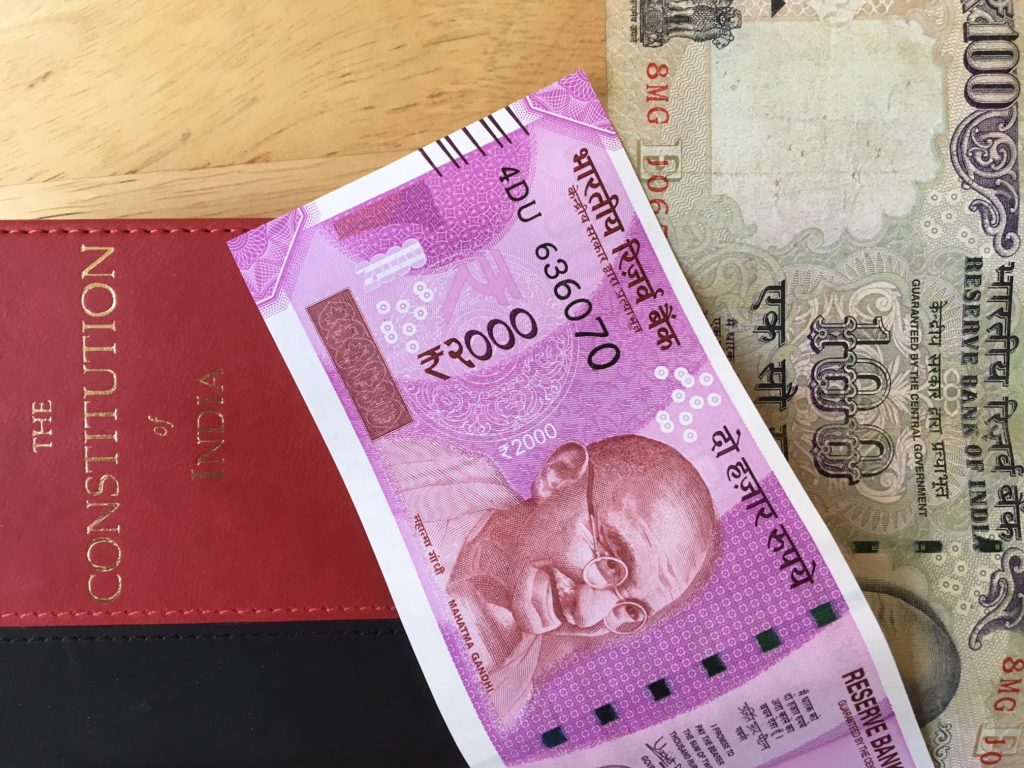 The new Rs 2000 note with the numbers in the Devanagari script. Credit: The Wire