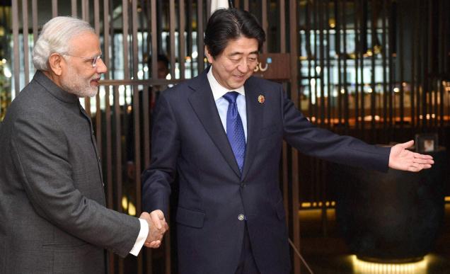Prime Minister Narendra Modi with his Japanese counterpart Shinzo Abe. Credit: PTI/Files
