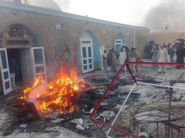 The Ahmedi mosque in Chakwal that was attacked by a mob. Credit: Twitter