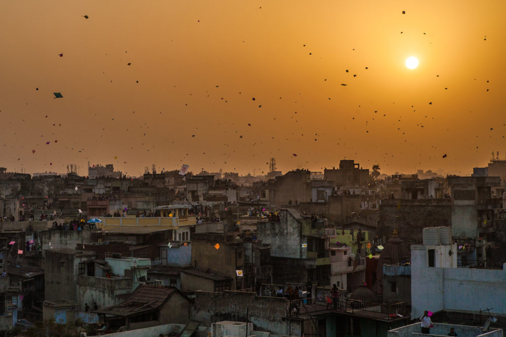 Kite flying festival in Ahmedabad. Credit: sandeepachetan/Flickr(CC BY-NC-ND 2.0)