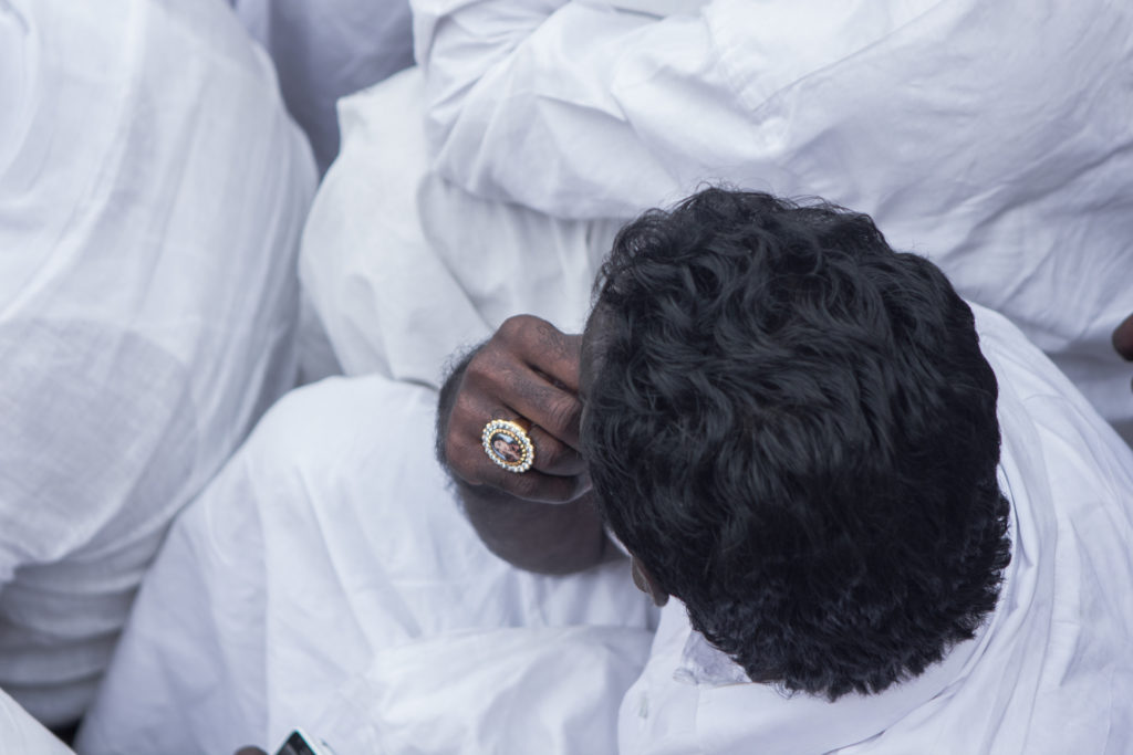 A staunch Jayalalitha supporter wears an Amma ring made in gold. Credit: Shuchi Kapoor