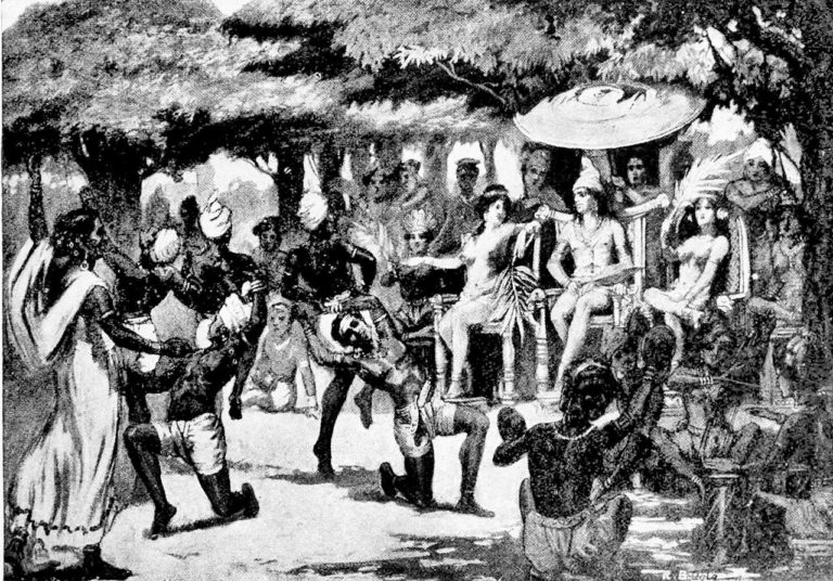 Chandra Gupta Maurya entertains his bride from Babylon. Credit: Wikimedia Commons
