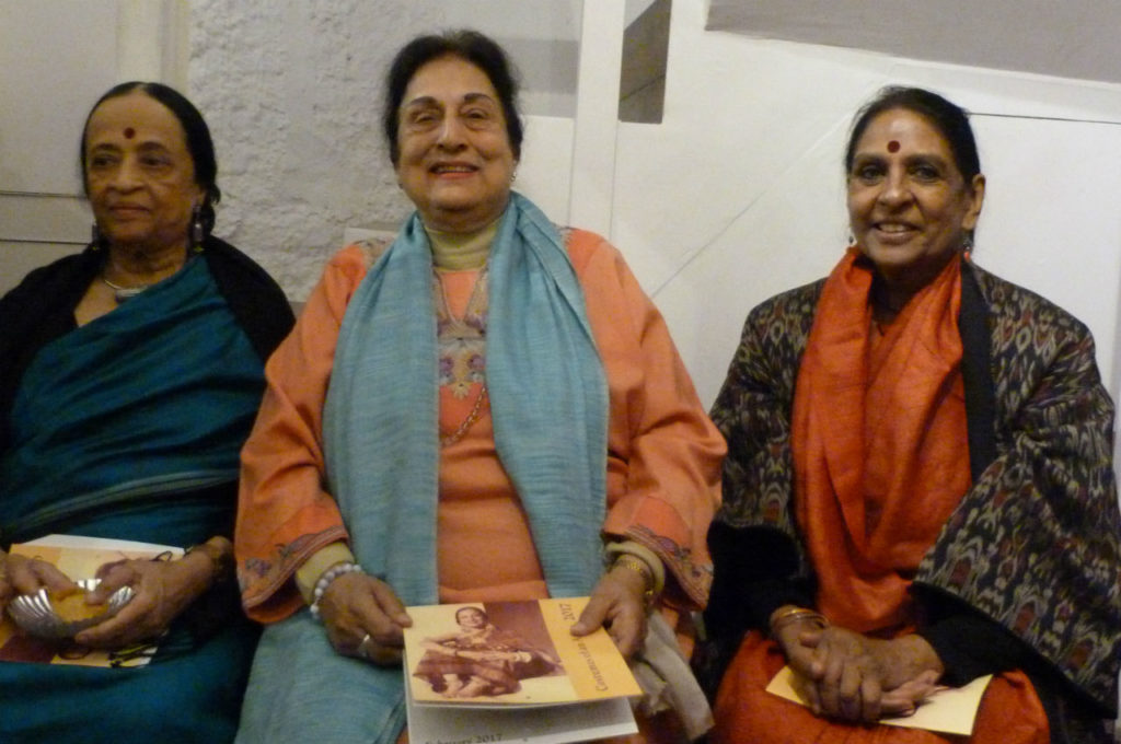 Anjolie Ela Menon (left), Jalabala Ramachandran (centre) and Jaya Jaitley at the launch of the calendar. Credit: CWDS