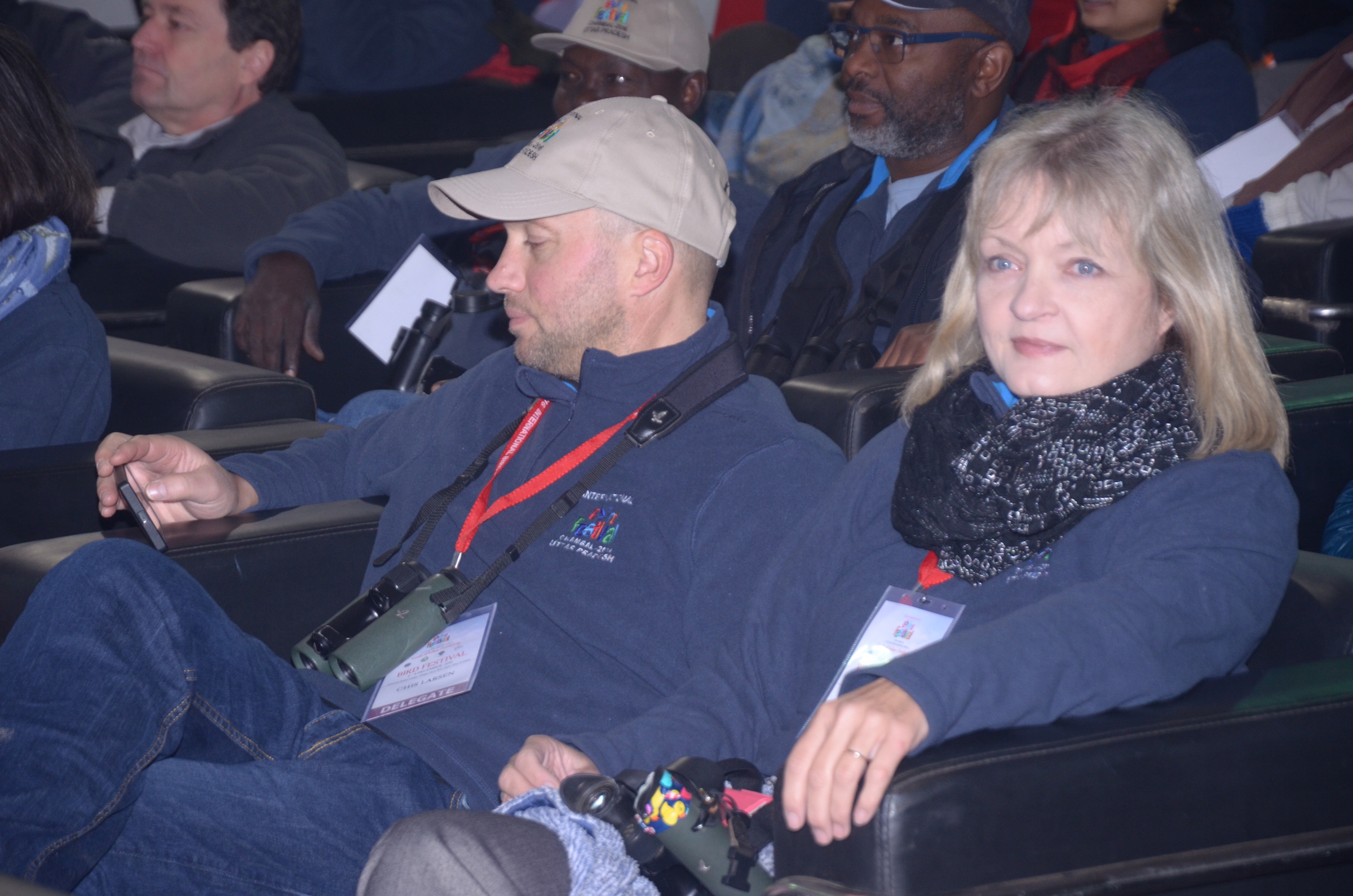 Pamela Rasmussen, seen here in the audience during a break between presentations. Courtesy: Ram Pratap Singh, Chambal Safari Lodge