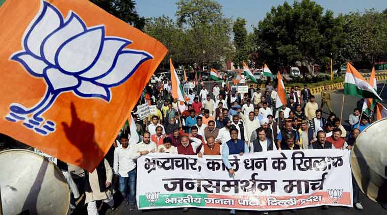 A rally in support of demonetisation, organised by the BJP. Credit: PTI