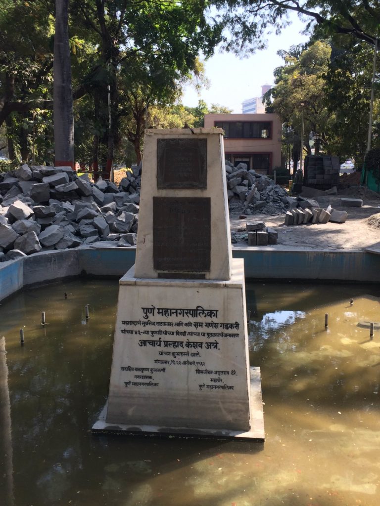 After Gadkari's bust was removed by the Sambhaji Brigade. Credit: Varsha Torgalkar