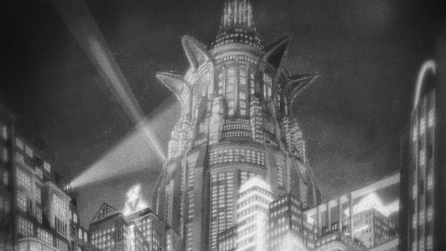 Set design of a skyscraper from the film Metropolis (1927)