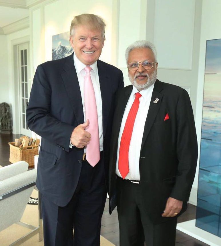 Shalabh Kumar (right) with US President-elect Donald Trump. Courtesy: Office of Shalabh Kumar
