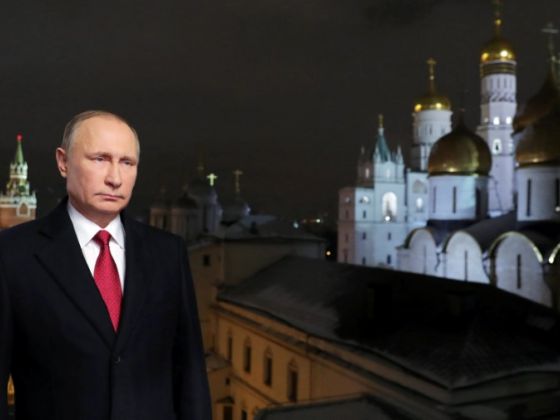 Russia's President Putin makes his annual New Year address to the nation in Moscow. Photo: Reuters