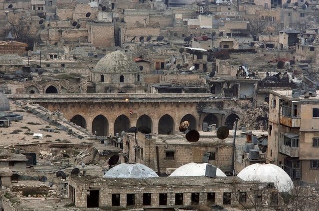 A view shows part of the Umayyad mosque as seen from Aleppo's ancient citadel, Syria January 31, 2017. Picture taken January 31, 2017. Credit: Reuters