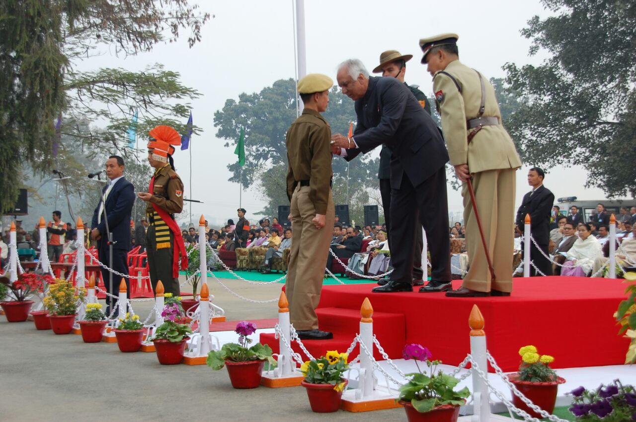 Weeks before his final killing, Herojit received a promotion and a police gallantry medal from the Governor of Manipur. Credit: Special Arrangement