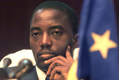 Congolese President Kabila at peace talks, 2001. Credit: Reuters/Mike Hutchings